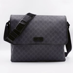 CD65 💖 GUCCI Monogram Coated Canvas Flap Messenger